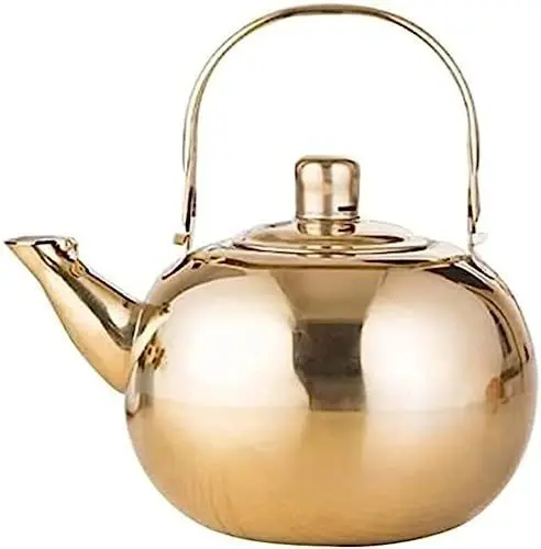 Produktbild: MCLIUJIA Wasserkessel Für Induktion Kleiner, Moderner Pfeifkessel, Herd-Teekanne, Edelstahl-Teekessel Für Die Küche Teekanne Wasserkocher(Gold,1.5L)