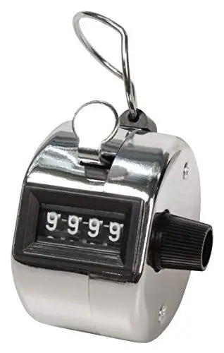 Produktbild: McPower Mechanischer Handzähler | Zählbereich 0–9999, Rückstellrad, Metallgehäuse mit Fingerring | Zählhilfe für Sport, Lager, Industrie, Veranstaltungen