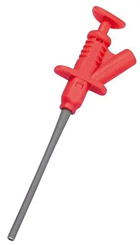 Produktbild: McPower - Klemmprüfspitze | PS 45 | 4mm Buchse, isoliert, rot | Ideal für Messleitungen, Prüfspitzen, Labor, Elektronik