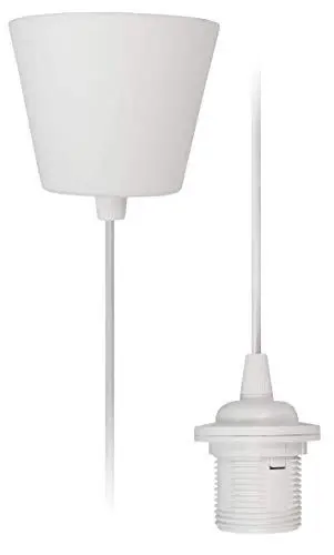 Produktbild: McShine - Lampenaufhängung Schnurpendel Fassung | E27 Fassung, 230V, 1,2m Kabel | ideal für Renovierung | frei wählbarer Lampenschirm (Standard)