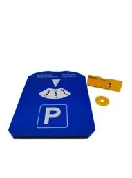 Produktbild: MC-Trend 1x Parkscheibe Kunststoff mit Eiskratzer, Einkaufschip und Reifenmesser blau 15,5 x 12 cm Parkuhr für Auto, Motorrad, Sprinter Allround Talent für Autozubehör Must Have 4 in 1 (einzeln)