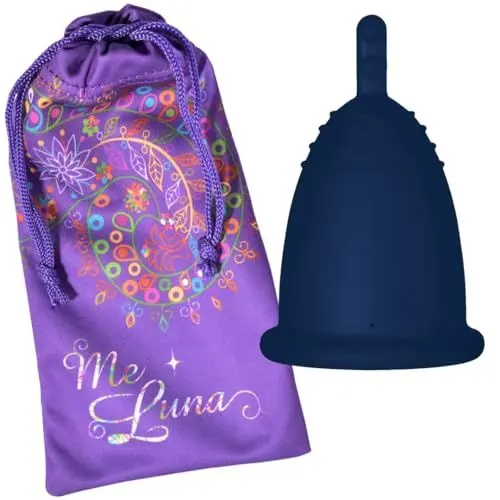 Produktbild: Me Luna Menstruationstasse Sport, Stiel, Deep-Ocean, Größe S