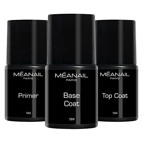 Produktbild: MEANAIL- TOP COAT - Unterlack Überlack - semipermanente Maniküre & Pediküre höchster Qualität - professionell wie im Nagelstudio - Shellac - UV - Gel - Nagellack (Primer+Base+Top Coat)