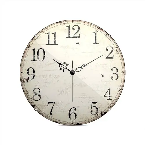 Produktbild: Mebus Quarzwanduhr, Leisegangwerk - Kein Ticktack Geräusch, präzises Quarzuhrwerk, Abdeckung aus Kuppelglas - auffallendes Design, arabisches Ziffernblatt, Durchmesser: 20 cm