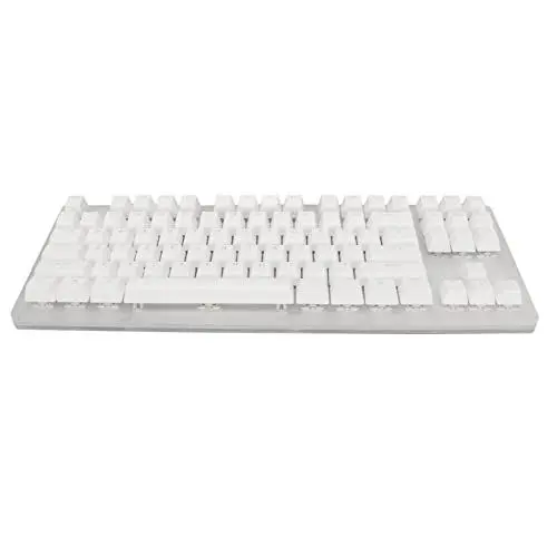 Produktbild: Mechanische Gaming-Tastatur, Kabelgebundene Tastatur mit LED-RGB-Hintergrundbeleuchtung, 87 Tasten, Glasscheibe und T-Flash-Speicherfunktion, Kabelgebundene (Gelber Schalter)