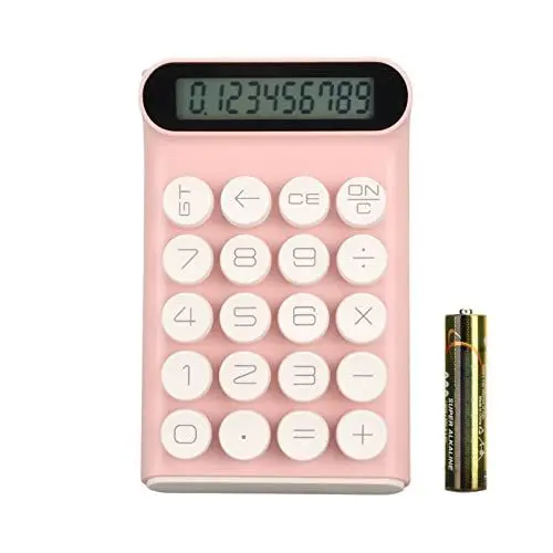 Produktbild: VBESTLIFE Taschenrechner mit Mechanischem Schalter, 10 Ziffern, Großes LCD-Display, Große Tasten, Blauer Schalter, Taschenrechner, Tischrechner, Niedlicher Taschenrechner, ästhetischer