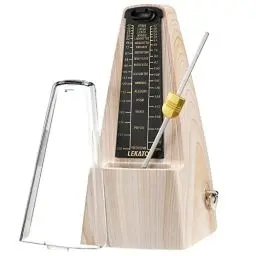 Produktbild: Mechanisches Metronom mit Glocke, LEKATO Universal Metronom für Klavier, Gitarre, Ukulele, Violine und Chromatik, lauter Klang, hohe Genauigkeit Track Beat und Tempo für Musiker Helle Holzfarbe