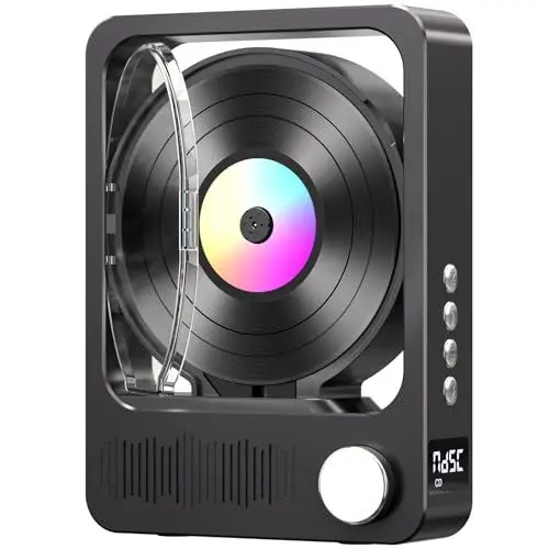 Produktbild: MECHEN CD Player Bluetooth, Tragbarer Discman CD Player für Zuhause, Fernbedienung, Eingebaute Lautsprecher und LED Bildschirm, unterstützt TF Card & AUX, CD-R, CD-RW