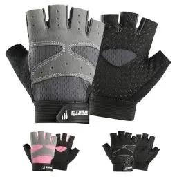 Produktbild: Mecmbj Fahrradhandschuhe Kinder, Reithandschuhe Kinder, Ultradünn, rutschfest, Atmungsaktiv, Fingerlose Sporthandschuhe, für Mädchen und Jungen Alter 5-7(Rosa)