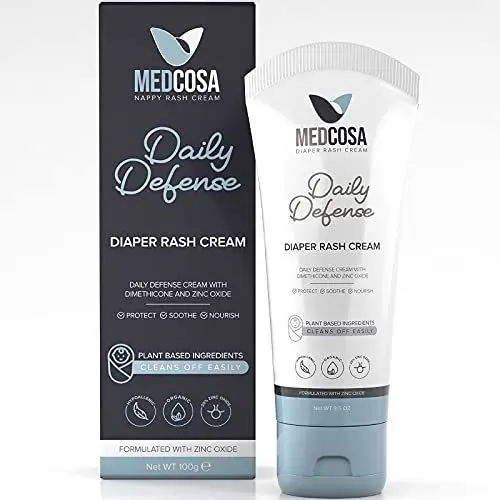 Produktbild: Medcosa Daily Defense Windelausschlag-Creme – Feuchtigkeitsspendende Barrierecreme zur schnellen Linderung von Juckreiz – Zinkoxid gegen Schweiß & Windelausschlag – (1 Packung)