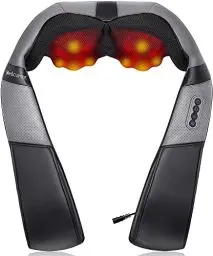 Produktbild: Medcursor Nackenmassagegerät mit wärme, 3D Deep Tissue Shiatsu Massagegerät für Nacken, Schulter, Rücken, Bein, Körper und Muskelschmerzlinderung, Heim, Büro und Autogebrauch