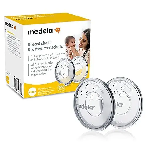 Produktbild: Medela Brustwarzenschutz – BPA-frei, aus weichem Silikon – Mit atmungsaktiven Lüftungsöffnungen – 2er-Set