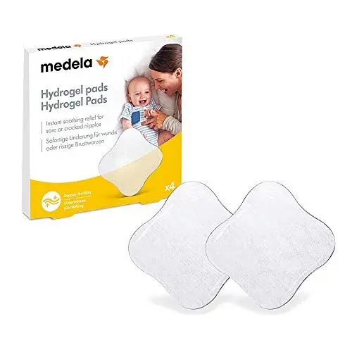 Produktbild: Medela Hydrogel Pads – Sofortige Schmerzlinderung bei wunden oder rissigen Brustwarzen durch Stillen oder Abpumpen – Kühlende Feuchtigkeit unterstützt die natürliche Heilung – 4er Pack
