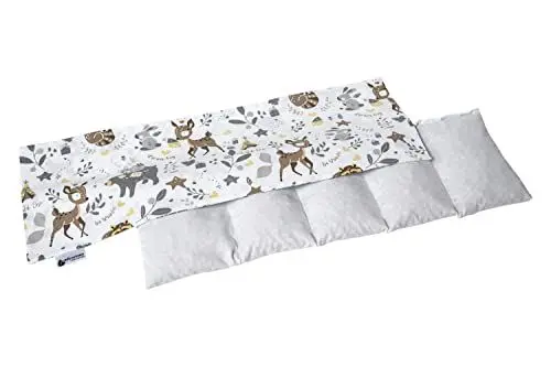 Produktbild: Medi Partners Kirschkernkissen 60x20cm 800g 100% Baumwolle 5 kammern Körnerkissen groß Öko Natur Wärmekissen Kältetherapie abnehmbarer Bezug (Reh)