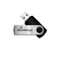 Produktbild: MediaRange USB 2.0 Speicherstick 4GB - Mini USB Flash-Laufwerk mit sicherem Drehkappengehäuse, externe Speichererweiterung mit Lesegeschwindigkeit von bis zu 17 MB/s, Farbe Schwarz