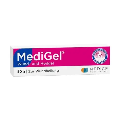 Produktbild: MediGel 50 g - Salbe zur Wundheilung - Hydroaktives Lipogel mit Zink & Eisen bei akuten Wunden - reduziert die Narbenbildung - ohne Klebegefühl - Wundsalbe