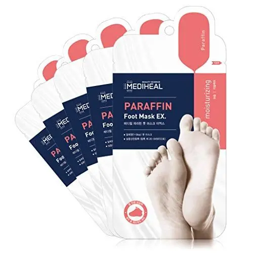 Produktbild: Mediheal Paraffin-Fußmaske EX. 5 Paar, Peeling-Fußmaske zur Entfernung abgestorbener Haut und Reparatur von rissigen Fersen, Fußpeeling-Maske zur Feuchtigkeitsversorgung der Füße und nährende
