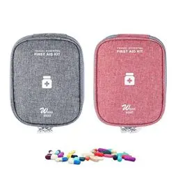 Produktbild: Medikamententasche Klein 2 Stück Reiseapotheke Tasche Leer Erste Hilfe Tasche Mini Wasserfest Notfalltasche Tragbar Erste Hilfe Kasten Medikamenten Aufbewahrung für Reise Zuhause 14*14cm(5.2*5.2in)