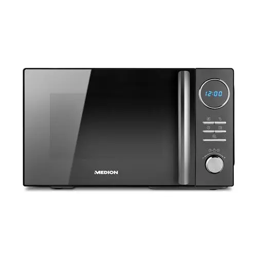 Produktbild: MEDION 3 in 1 Mikrowelle mit Grill und Heißluft Funktion (23 Liter, 900 Watt, 1.000 Watt Grill, 1.680 Watt Heißluft, 10 Automatikprogramme, Auftaufunktion, Display, MD11493) schwarz