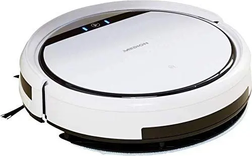 Produktbild: MEDION 50065376, MD 10064 Reinigungsroboter Weiß, Schwarz 1 virtuelle Wand, Fernbedienbar, 68 Dezibel