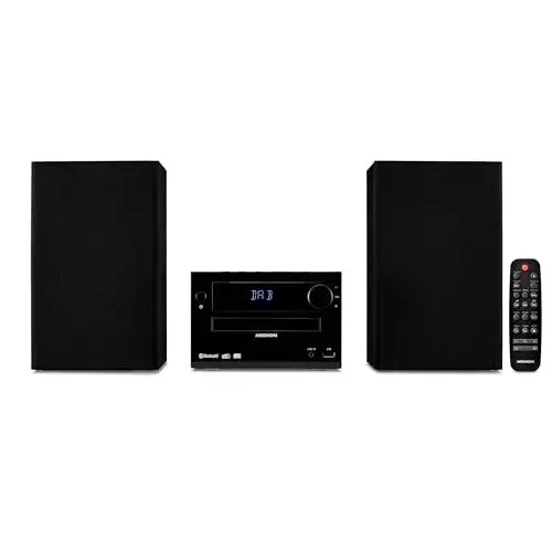 Produktbild: MEDION E64482 Micro Audio System Kompaktanlage (DAB+, CD Player, PLL UKW Radio, Bluetooth, MP3 Player, AUX, Kopfhöreranschluss, USB, Sleeptimer, dimmbares Display) schwarz