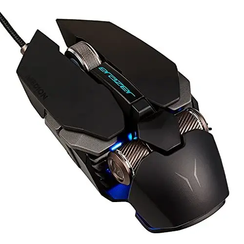 Produktbild: MEDION ERAZER X81666 USB Gaming Mouse Maus (12000DPI, PixArt PMW 3360, 6 Tasten OMRON Switches, DPI Scrollwheel, Farbanzeige, RGB Beleuchtung, Metall Mausgleiter, Sniper Key, MD88666)