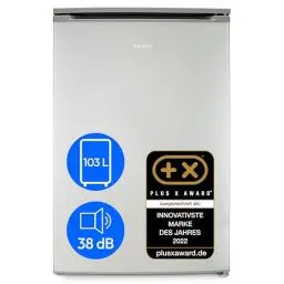 Produktbild: MEDION Gefrierschrank (103L Fassungsvermögen, Less Frost, höhenverstellbare Füße, 84cm hoch, 3 transparente Schubladen, Türanschlag wechselbar, freistehend, MD37777) silber
