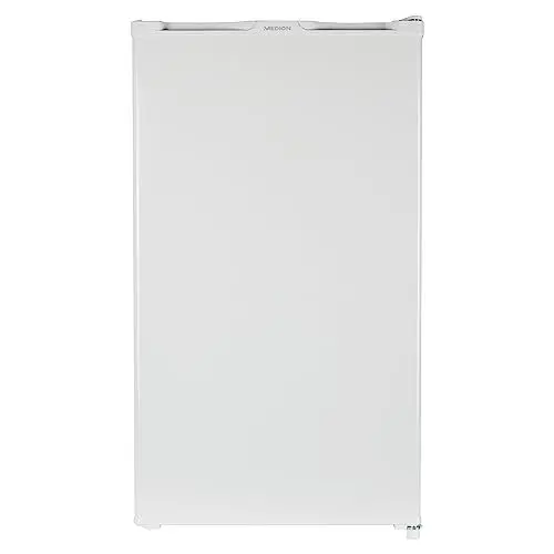 Produktbild: MEDION Kühlschrank mit Eiswürfelfach (90L Gesamt-Nutzinhalt 80L Kühlteil 10L Eiswürfelfach, transparente Gemüseschublade, freistehend, wechselbarer Türanschlag, höhenverstellbare Füße, MD37690)