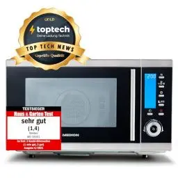 Produktbild: MEDION MD 15501 4 in 1 Mikrowelle mit Grill (25 Liter, 900 Watt, 1100 Watt Grill, 2500 Watt Heißluft, 10 Automatik-Programme) silber