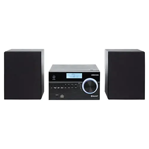 Produktbild: MEDION P64935 Micro Audio System Kompaktanlage (DAB+, PLL UKW Radio, Bluetooth, USB Anschluss, AUX, 2x50 W)