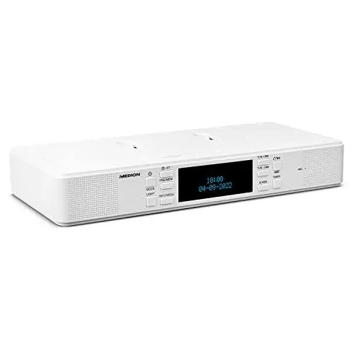 Produktbild: MEDION P66550 DAB+ Küchen Unterbauradio mit Bluetooth-Funktion (PLL UKW Radio, 2x3 W RM, AMS, Freisprechfunktion, LED-Display) weiß