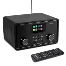 Produktbild: MEDION P85027 Internetradio (DAB Plus, UKW Radio, Spotify Connect, WLAN, Bluetooth, Streaming, Equalizer, Farbdisplay, USB, AUX, Wecker, Schlummerfunktion, Sleep Timer) schwarz