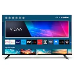 Produktbild: MEDION X14308 (MD 31640) 108 cm (43 Zoll) Fernseher (Smart-TV, 4K Ultra HD, HDR, VIDAA Store, Netflix, Prime Video, Disney+, DAZN, Paramount+, HbbTV, PVR, Bluetooth)