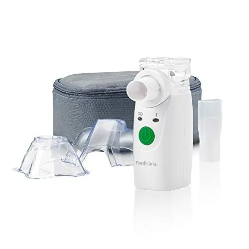 Produktbild: medisana IN 525 Inhalator für unterwegs, mobiles Inhalationsgerät mit Mundstück und Maske für Erwachsene und Kinder, Vernebler Inhaliergerät bei Erkältung oder Asthma mit extra viel Zubehör