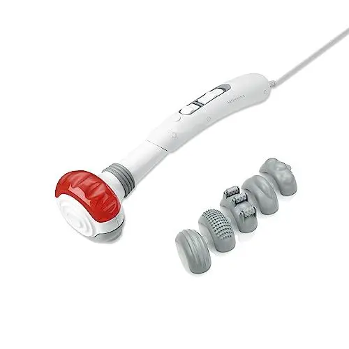 Produktbild: medisana HM 886 Handmassagegerät, Elektrisches Massagegerät, Für Rücken, Nacken, Schulter & Beine, Rückenmassagegerät inkl. Rotlichtfunktion & Wärmefunktion, 2 Intensitäten, 5 Aufsätze