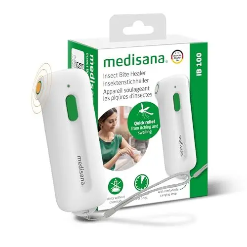 Produktbild: Medisana IB 100 Insektenstichheiler zur Behandlung von Insektenstichen und -bissen, Stichheiler bei Juckreiz & Schwellungen, Anti Mücken Reise- und Campinggadget, Mückenstich Hitzestift ohne Chemie