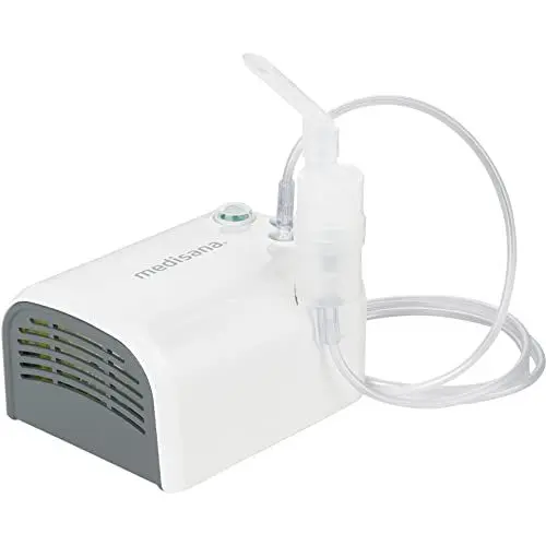 Produktbild: medisana IN 510 Inhalator, Kompressor Vernebler mit Mundstück und Maske für Erwachsene und Kinder, bei Erkältungen oder Asthma mit umfangreichem Zubehör