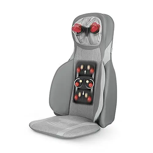 Produktbild: medisana MC 826 Shiatsu-Massagesitzauflage, Massagegerät mit Wärmefunktion, Akupressur & Klopfmassage, 3 Intensitätsstufen, Pflegeleicht, Massagesitzauflage für Nacken und Rückenmassage, Grau
