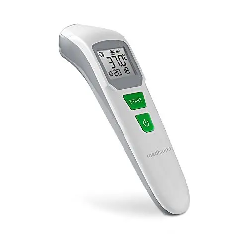 Produktbild: medisana TM 762 digitales Stirnthermometer Fieberthermometer für Babys, Kinder und Erwachsene mit visuellem Fieberalarm, Speicherfunktion und Messung von Flüssigkeiten
