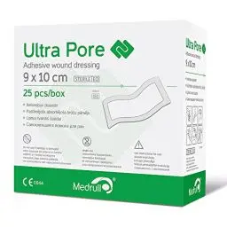 Produktbild: Medrull Steriler Wundverband 9x10 cm Sterile Wundpflaster ULTRA PORE Starke Klebekraft - Schützt bei Schnittwunden & Kratzern - Einzeln verpackt 25er Pack