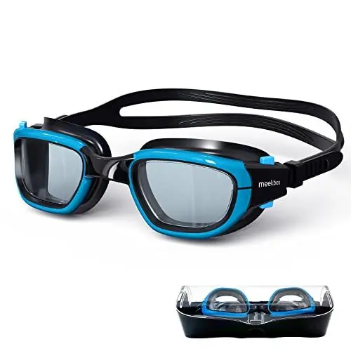 Produktbild: MEEKBOS Schwimmbrille für Herren und Damen mit Antibeschlag Selbstjustierender Nasensteg Komfort Profi Schwimmbrille