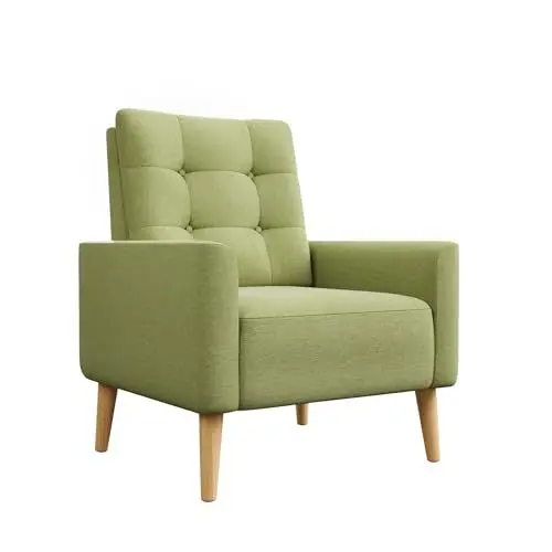 Produktbild: Mondeer Sessel Armlehnensessel Massivholzbeine Modern Einfach für Schlafzimmer Wohnzimmer Balkon Büro, 72D x 72W x 81H cm, Grün
