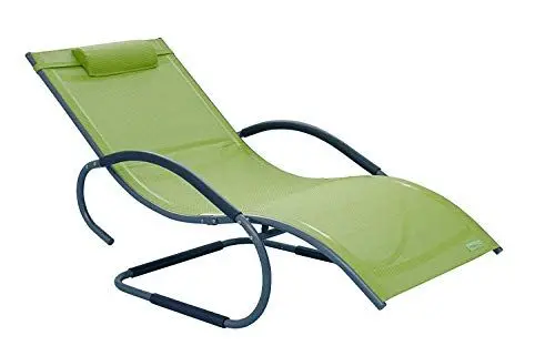 Produktbild: Meerweh Luxus XXL Aluminium Schwingliege Swingliege Gartenliege Sonnenliege grün