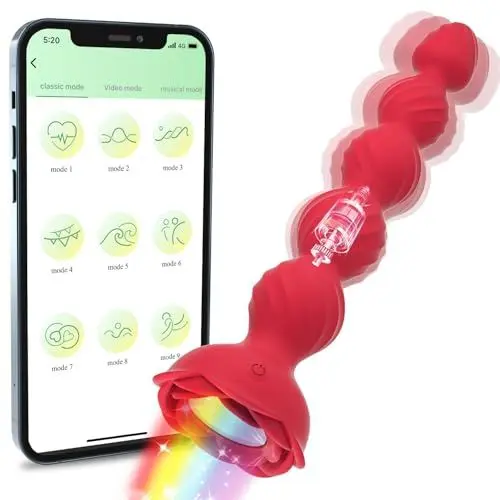 Produktbild: Meeteel Vibrator Analvibratoren für Frauen, Silikon G Punkt Vibratoren Sex Spielzeug für die Frau mit 9 Vibrationmodi Fernbedienung App Erotik Sexspielzeug Prostate Stimulation Massager für Parre