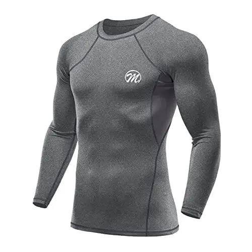 Produktbild: meeteu Funktionsshirt Herren Langarm Sport Base Layer Laufshirt Kompression T-Shirt für Männer Running Gym Workout