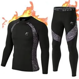 Produktbild: MeetHoo Thermounterwäsche Herren, Funktionsunterwäsche Atmungsaktiv Thermo Unterwäsche Set Lang Thermohemd & Thermohose für Männer Skifahren Laufen Sport