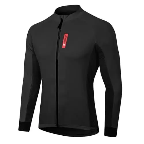 Produktbild: MEETWEE Herren Radtrikot, Langarm Fahrradtrikot Reißverschluss Fahrradbekleidung Radshirt Fahrradshirts für Männer, Atmungsaktive Cycling Jersey Schnell Trocknen Radsport Bekleidung