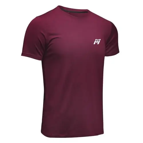 Produktbild: MEETWEE Sportshirt Herren, Laufshirt Kurzarm Mesh Funktionsshirt Atmungsaktiv Kurzarmshirt Sports Shirt Trainingsshirt für Männer, Rot, M