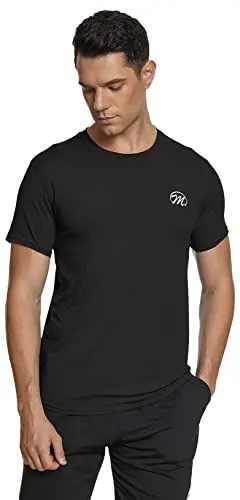 Produktbild: MEETWEE Sportshirt Herren, Laufshirt Kurzarm Mesh Funktionsshirt Atmungsaktiv Kurzarmshirt Sports Shirt Trainingsshirt für Männer, Schwarz, L