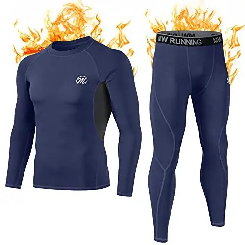 Produktbild: MEETWEE Thermounterwäsche Funktionsunterwäsche Herren, Skiunterwäsche Winter Suit Atmungsaktiv Lange Thermo Unterwäsche Set Thermowäsche Unterhemd + Unterhose-Blau-L